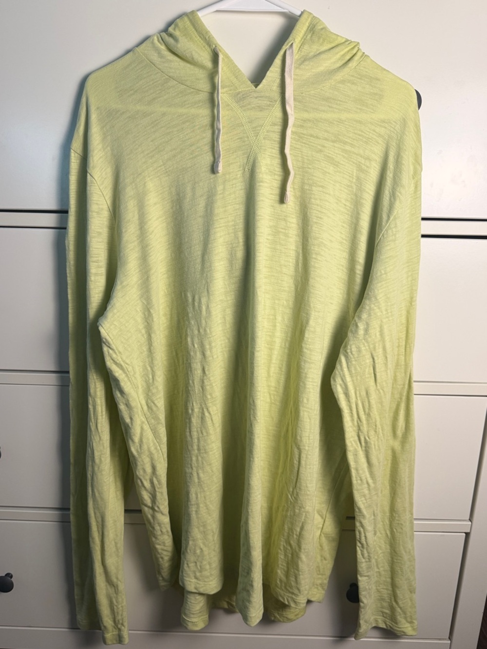 Vince Lightweight Breathable Hoodie in Lime Green with Drawstring Hood